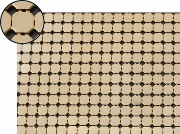 A piece of metallic fabric cloth with 8mm flat octagon shape and bright brass color.